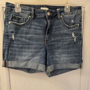 Women's Mid-Rise Blue Denim Shorts